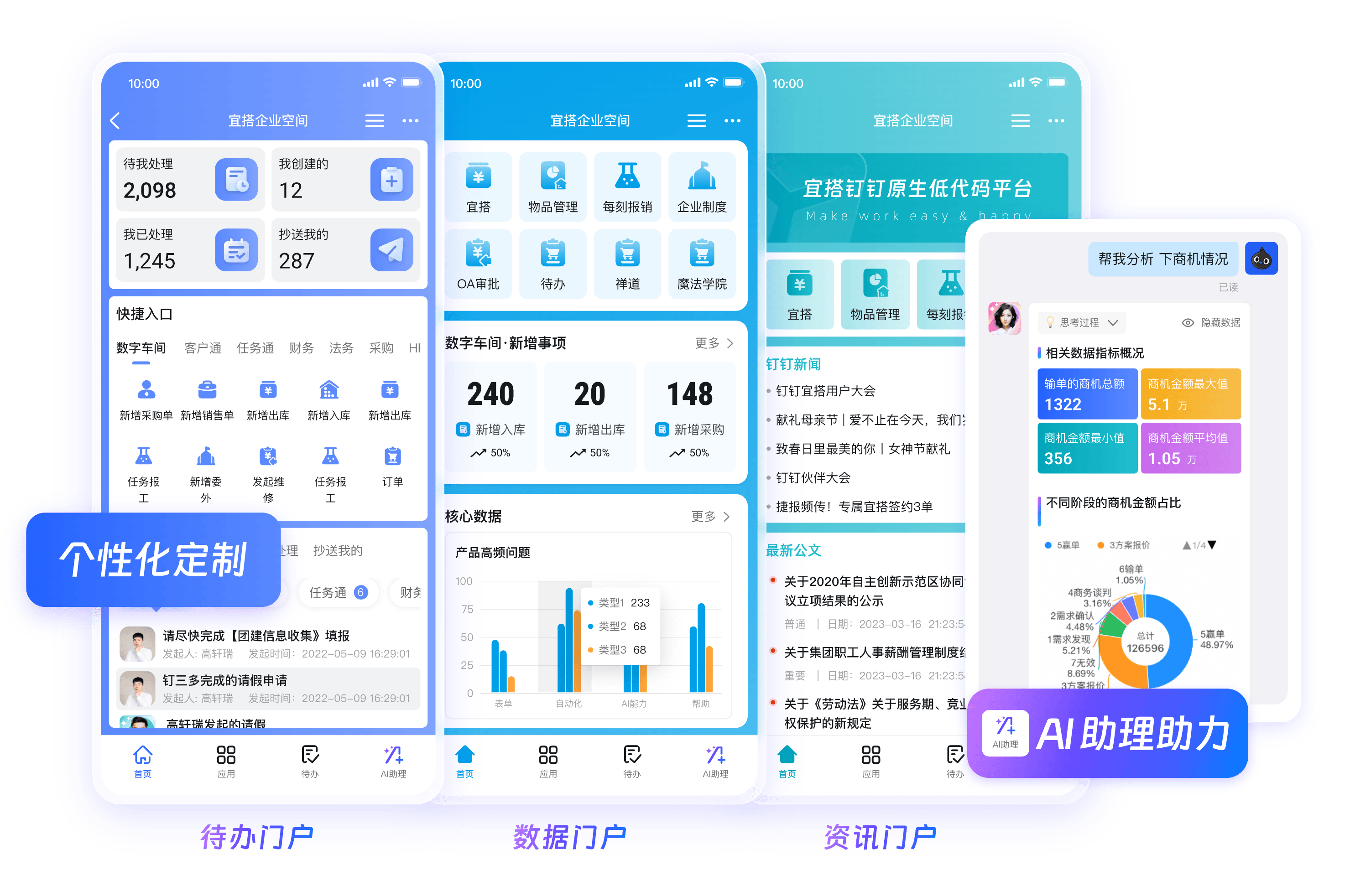 钉钉事务所协同产品界面